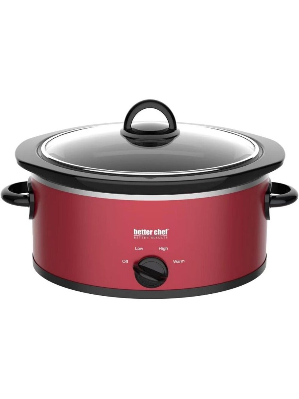 3-Quart Oval Slow Cooker with Glass Lid, 3 Temperature Settings & Side Handles